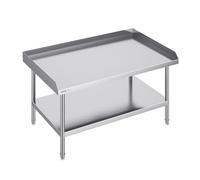 VEVOR Mesa de Trabajo de Acero Inoxidable 76,2 x 121,9 x 66 cm, Mesa de preparación de Alimentos con Respaldo a 3 Lados, Altura Ajustable, Mueble de Almacenamiento, para Cocina, Restaurante, Bar