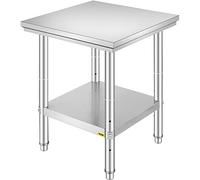 VEVOR Mesa de trabajo de acero inoxidable de 60 x 60 cm para preparar comidas, costura, lavado, manualidades, uso de garaje, etc.