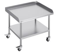 VEVOR Mesa de Trabajo de Acero Inoxidable Mesa de Trabajo Comercial para Preparación de Alimentos con 4 Ruedas Salpicadero de 3 Lados Mesa de Trabajo 762x914x762 mm Mesa de Trabajo para Restaurante