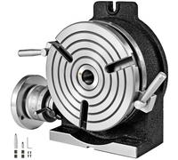 VEVOR Mesa de Trabajo Rotativa Horizontal y Vertical, 200 mm Mesa Giratoria para Fresadoras con 3 Ranuras, 105 y 40 mm Fresadora de Mesa de Trabajo Rotativa para Perforar, Fresar o Cortar en Taller