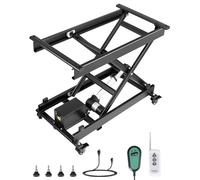 VEVOR Mesa Elevadora Eléctrica de Tijera Simple con Capacidad para 150 kg, Altura de Elevación de 200-710 mm, Mesa Elevadora de Café con 4 ruedas, para Manipulación y Transporte de Materiales, Negro