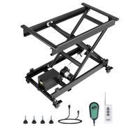 VEVOR Mesa Elevadora Eléctrica de Tijera Simple con Capacidad para 150 kg, Altura de Elevación de 200-710 mm, Mesa Elevadora de Café con 4 ruedas, para Manipulación y Transporte de Materiales, Negro