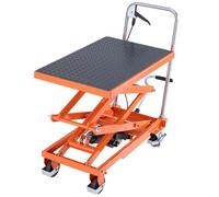 VEVOR Mesa Elevadora Hidráulica, Capacidad de 226,8 kg, Altura de Elevación de 300-1200 mm, Carrito de Mesa Elevadora de Tijera Doble con 4 Ruedas y Almohadilla Antideslizante para Manipulación