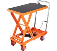 VEVOR Mesa Elevadora Hidráulica Carro Capacidad de Carga 500 kg Elevador Manual de Tijera Simple Altura de Elevación 900 mm 4 Ruedas Cojín Antideslizante para Manipulación Transporte