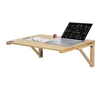 VEVOR Mesa plegable montada en la pared, 31.5 x 23.6 pulgadas, escritorio flotante de madera con soporte de hierro para espacios pequeños, oficina en casa, comedor, lavandería, cocina, bar