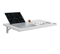 VEVOR Mesa Plegable en la Pared, 800 x 400 x 155 mm, Escritorio Flotante con Soporte de Hierro, Mesa Plegable para Espacios Pequeños, Oficina en Casa, Comedor, Cuarto de Lavado, Cocina, Bar, Blanco