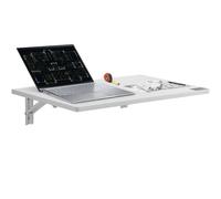 VEVOR Mesa plegable montada en la pared, mesa abatible de montaje en pared de 23.62" x 15.75", escritorio flotante con soporte de hierro, escritorio plegable para espacios pequeños, oficina en casa, c