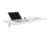 VEVOR Mesa plegable montada en la pared, mesa abatible de montaje en pared de 43.31" x 18.11", escritorio flotante con soporte de hierro, escritorio plegable para espacios pequeños, oficina en casa, c