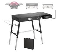 VEVOR Mesa Plegable para Barbacoa 87x43,2 cm, Tablero de Acero al Carbono, Carga Máxima 158 kg, Altura Ajustable en 3 Niveles 747 a 777 mm, con Soporte Magnético, para Picnics y Eventos al Aire Libre