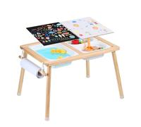 VEVOR Mesa Sensorial de Madera para Niños, Mesa de Actividades con 3 Contenedores de Almacenamiento Plegables y Soporte para Rollos de Papel, Mesa Sensorial de Agua y Arena para Juegos para Niños