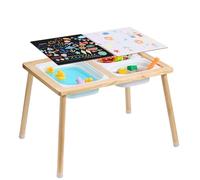 VEVOR Mesa Sensorial de Madera con 3 Contenedores de Almacenamiento para Niños
