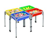 VEVOR Mesa Sensorial Infantil, Juegos de Agua y Arena para Niños de 3-6 Años, Altura Ajustable, Patas Antideslizantes, 4 Cajas Desmontables, Marco de Acero al Carbono, Mesa para Exploración Educación
