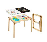 VEVOR Mesa Sensorial para Niños Plegable, Mesa de Madera de Actividades Infantil, con Tablerode Dibujo de Doble Cara Cajas de Almacenamiento, Multifuncional para Juegos Educación Exploración de Niños