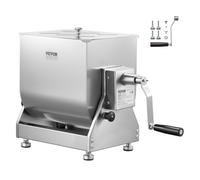 VEVOR Mezcladora de Carne Manual Tanque Basculante 30L Equipo de Procesamiento de Carne Mezcla Máxima de 13,6kg Mezcladora de Salchichas de Acero Inoxidable con Tapa, Manija, Reductor de Engranajes