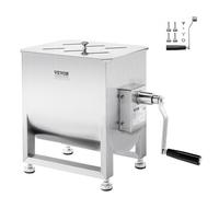 VEVOR Mezcladora de Carne Manual Tanque de 30 L Equipo de Procesamiento de Carne Mezcla Máxima de 13,6 kg Mezcladora de Salchichas de Acero Inoxidable Batidora de Carne con Reductor de Engranajes