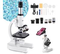 VEVOR Microscopio Compuesto con Aumento de 40-2000X Kit de Microscopio Monocular Cuerpo de Aleación de Aluminio con Luz LED, Soporte para Teléfono Móvil, para Estudiantes, Laboratorio, Escuela