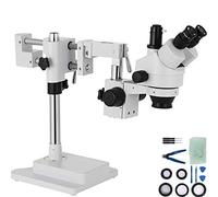 VEVOR Microscopio Trilocular, 3,5X-90X Microscopio Estéreo 55-75 mm Microscopio Estéreo Profesional Microscopio con Brazo Ajustable con Rango de Enfoque de 26:1 para Observación de Insectos, etc.