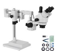 VEVOR Microscopio Trilocular, 3,5X-90X Microscopio Estéreo 55-75 mm Microscopio Estéreo Profesional Microscopio con Brazo Ajustable con Rango de Enfoque de 26:1 para Observación de Insectos, etc.