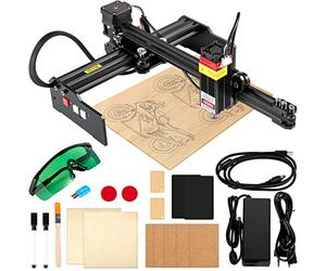 VEVOR Mini Grabador Láser 190 x 170 mm 4,5W Máquina de Grabado de Escritorio Compatible con Windows7/8/10/11, iOS/Android Máquina de Grabado CNC para Papel, Madera, Cuero, Tela, Plástico, Acrílico