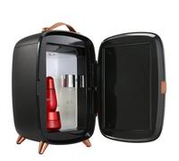 VEVOR Mini Frigorífico Cosmético de 6 L 8 Latas de 330 ml Mini Refrigerador Portátil de Espejo HD y Luz LED con USB/Adaptador Temperatura de 15 °C para Alimentos Bebidas Medicinas Cosméticos, Negro