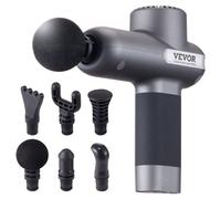 VEVOR Mini pistola de masaje, pistola de masaje muscular de percusión para atletas, con 5 niveles de velocidad y 6 cabezales de masaje, baterías de 7,4 V 2500 mAh, pistola de masaje pequeña de mano pa