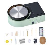 VEVOR Mini Torno de Cerámica, Plato Giratorio de 158 mm Rotación Hacia Adelante/Atrás Velocidad Ajustable, Torno de Arcilla Eléctrico con Herramientas para Moldear Arcilla para Niños Adultos, Verde