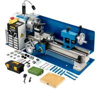 VEVOR Mini Torno de Metal 550W 180x350 mm 0-2500 RPM Fresadora de Metal Hilo en Pulgadas 12-52 TPI Rosca Métrica 0,5-2,5 mm Torno de Trabajo de Metal para Metales Blandos, Aluminio, Cobre, el Vidrio
