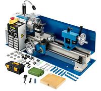 VEVOR Mini Torno de Metal 550W 7"x14" 0-2500 RPM Fresadora Con Hilo en Pulgadas 12-52 TPI y Rosca Métrica 0,5-2,5 mm Para Metales Blandos, Aluminio, Cobre, Vidrio