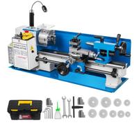VEVOR Mini Torno Metal 17.78 x 35.56 cm Torno Metal Pequeño 50-2500PRM para Taladrado 40 kg Micro Metal Fresadora 550W Máquina de Torno 12-52 T.P.I Mini Metal Torno Velocidad Variable