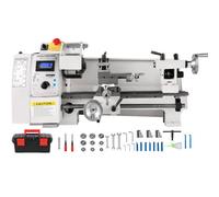 VEVOR Mini Torno Metálico 210 x 350 mm, Máquina de Torno con Husillo Cónico MT3, Mini Torno Máquina 2.250 PRM de Velocidad Variable, Mini Torno de Precisión 650 W, Torno de Trabajos para Metal