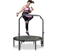 VEVOR Mini Trampolín Plegable, 1027 mm, Fitness rebounder, Carga Máx. 150 kg, estable y silencioso con mango de espuma ajustable en altura a 4 niveles, para entrenamiento interior y jardín adultos
