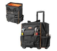VEVOR Mochila con Ruedas de 39 x 29 x 42 cm Capacidad de Carga de 50 kg, Mochila de Herramientas Resistente con 25 Bolsillos, Asa Telescópica Ajustable y Base Estable para Construcción y Mecánico