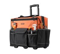 VEVOR Mochila con Ruedas de 510 x 310 x 450 mm Capacidad de Carga de 50 kg, Mochila de Herramientas Resistente con 27 Bolsillos, Asa Telescópica Ajustable y Base Estable para Construcción y Mecánico