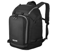 VEVOR Mochila de Viaje para Botas de Esquí, 55 L, para Hombre y Mujer, Impermeable, Exterior e Inferior, Oxford 1680D Resistente, para Snowboard, Casco, Gafas y Guantes, Negro, 410 x 270 x 500 mm