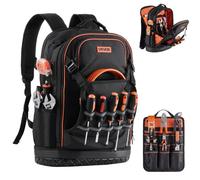 VEVOR Mochila para Herramientas de 365 x 195 x 470 mm con 65 Bolsillos, Negro