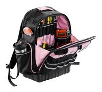 VEVOR Mochila para Herramientas, Mochila de Trabajo 330 x 200 x 490 mm con 56 Bolsillos, Compartimento para Portátil y Base Moldeada, Organizador de Herramientas para Electricistas, Reparadores