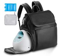 VEVOR Mochila para Sacaleches, 320 x 200 x 340 mm, con Bolsa de Hielo, Accesorios de Extracción y Almacenamiento de Leche Materna, para el Trabajo, Viajes y Uso Familiar, Carga 4 Biberones, Negro