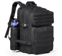 VEVOR Bolsa de Viaje Táctica Mochila de 320 x 290 x 460 mm 45 L con Diseño Molle y 3 Bolsillos Mochila de Viaje de Poliéster 600D Mochila para Deportes, Viajes, Aventura al Aire Libre, Camping, Negro
