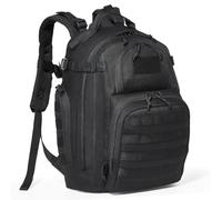 VEVOR Mochila Táctica de 25 L Mochila Táctica Militar de 320 x 260 x 450 mm con Diseño Molle y Almohadilla de Esponja, Mochila de Asalto del Ejército para Aventuras al Aire Libre, Senderismo, Negro
