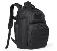VEVOR Mochila Táctica de 25 L Mochila Táctica Militar de 320 x 260 x 450 mm con Diseño Molle y Almohadilla de Esponja, Mochila de Asalto del Ejército para Aventuras al Aire Libre, Senderismo, Negro