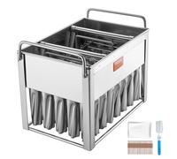 VEVOR Moldes para Paletas Comerciales, juego de molde de Paleta, 40 Moldes Cilíndricos para Paletas de Hielo de Acero Inoxidable, Soporte de Molde para Paletas con 50 Palitos y Bolsas para Paletas