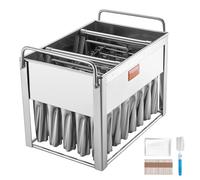 VEVOR Moldes para Paletas Comerciales, juego de molde de Paleta, 40 Moldes Cilíndricos para Paletas de Hielo de Acero Inoxidable, Soporte de Molde para Paletas con 50 Palitos y Bolsas para Paletas