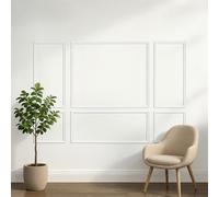 VEVOR Molduras Decorativas para Pared 3 Juegos, 58 x 143 cm 58 x 58 cm, Paneles de Revestimiento Precortados, Listo para Montar, para Pared de Acento Decoración de Interiores Salón Dormitorio, Blanco