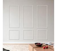 VEVOR Molduras Decorativas para Pared 3 Juegos, 61 x 137 cm 61 x 61 cm, Paneles de Revestimiento Precortados, Perfil Estrecho, para Pared de Acento Decoración de Interiores Salón Dormitorio, Blanco