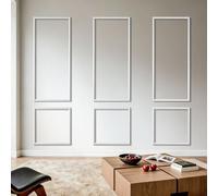 VEVOR Molduras Decorativas para Pared 3 Juegos, 61 x 137 cm 61 x 61 cm, Paneles de Revestimiento Prefabricados, Perfil Ancho, para Pared de Acento Decoración de Interiores Salón Dormitorio, Blanco