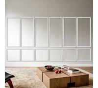 VEVOR Molduras Decorativas para Pared 6 Juegos, 61 x 137 + 61 x 61 cm, Paneles de Revestimiento Precortados, Impermeable Pintable, para Pared de Acento Decoración de Interiores Sala Dormitorio, Blanco