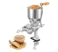 VEVOR Molinillo de Cereales Manual con Manivela y Tolva Alta de 14 cm, Molino de Granos de Hierro Fundido, con Abrazadera de Mesa Estable, Trituradora de Granos para Especias, Café, Nueces, Cereales
