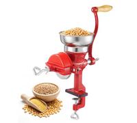 VEVOR Molinillo de Cereales Manual con Manivela y Tolva Baja de 7 cm, Molino de Granos de Hierro Fundido, con Abrazadera de Mesa Estable y Cubierta Antipolvo, para Especias, Café, Nueces, Cereales