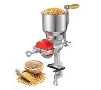 VEVOR Molinillo de Cereales Manual con Tolva Alta de 14 cm y Manivela, Molino de Granos de Hierro Fundido, con Abrazadera de Mesa Estable y Cubierta Antipolvo, para Especias, Café, Nueces, Cereales
