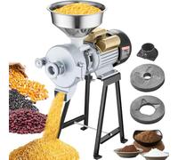 VEVOR Molinillo de Grano Eléctrico 3000 W Molinillo de Especias Comercial Molino de Harina Húmedo y Seco Espesor Ajustable Acero Inoxidable para Moler Cereales, Especias, Hierbas, Pimientos.